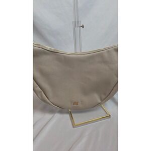July Everyday Crescent Bag Beige Canvas Crossbody Gold Hardware NWOT